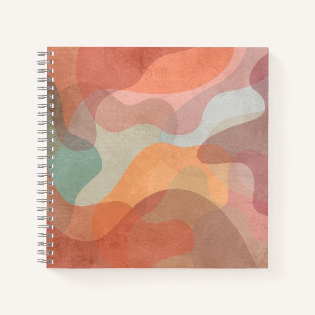Abstract Overlapping Pastel Blobs Background Notebook (Front)