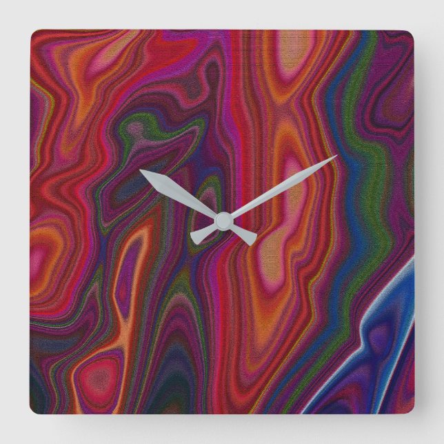 Abstract Overload Square Wall Clock (Front)