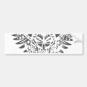 Abstract Owl Bumper Sticker