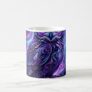 Abstract Owl Cosmic Purple Coffee Mug