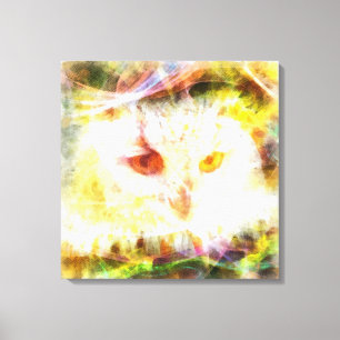 Abstract owl head painting canvas print