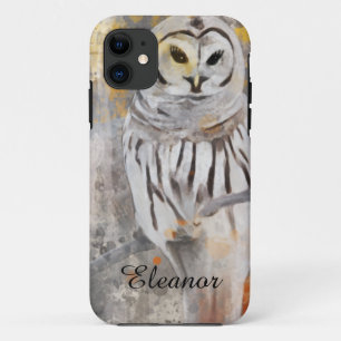 Abstract Owl in Watercolor iPhone 11 Case