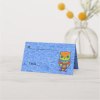 Abstract Owl Neon Colours Star Eyes on Blue