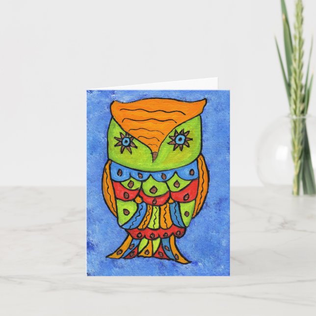 Abstract Owl Notecard (Front)