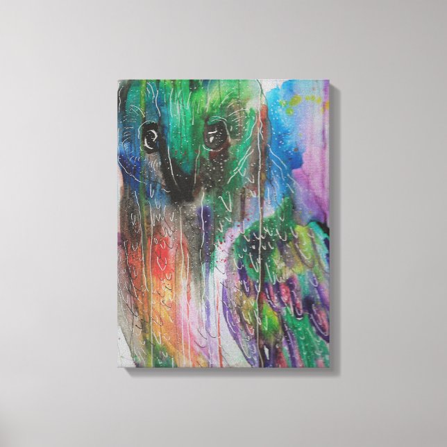 Abstract Owl Painting Canvas Print (Front)