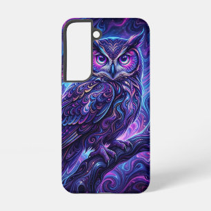 Abstract Owl Perched Purple Liquid Samsung Cases