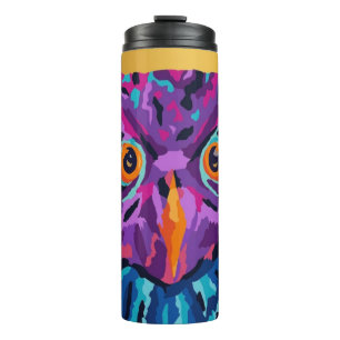 Abstract owl thermal tumbler