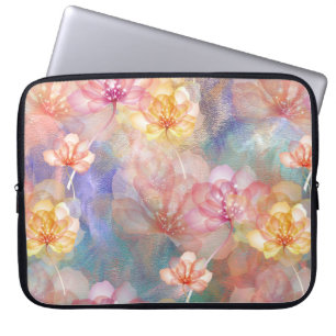 Abstract Paint and Flowers Laptop Sleeve