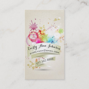 Abstract Paint and Geometric Design Business Card
