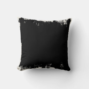 Abstract Paint Blotch Black And White Cushion