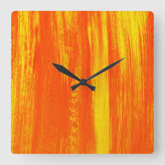 Abstract Paint Brush Strokes Square Wall Clock