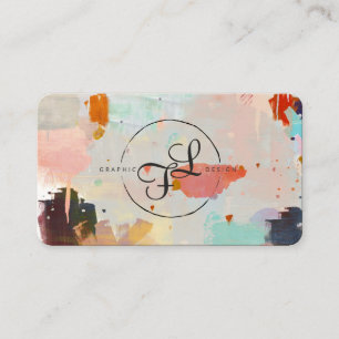 Abstract Paint Chip Brushstroke Colourful Business Card