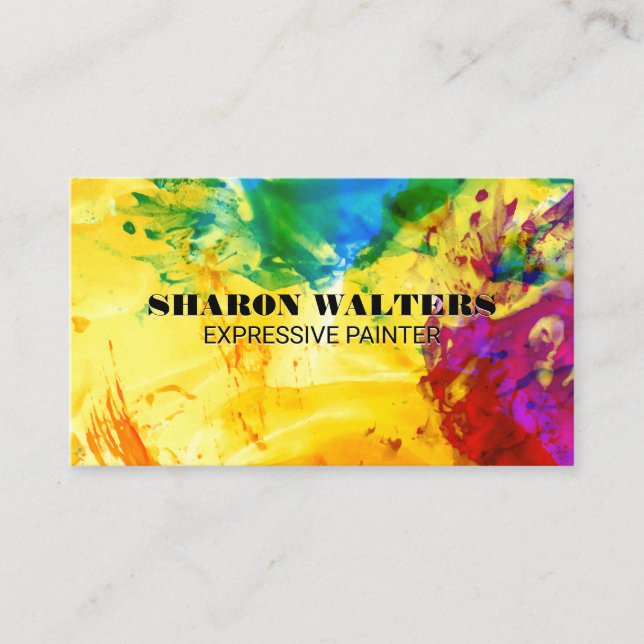 Abstract Paint | Colourful Expressive Art  Business Card (Front)