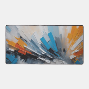Abstract Paint Colours Artwork Desk Mat