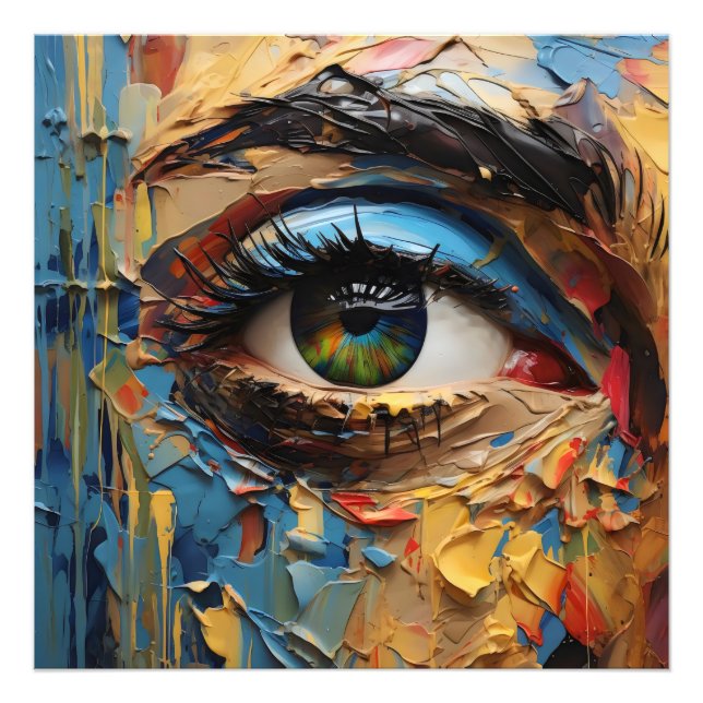 Abstract Paint Eye Colours Photo Print (Front)