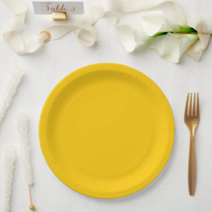 Abstract Paint Gold Paper Plate