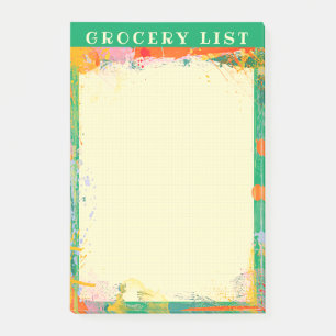 Abstract Paint Grocery List Graph Notepad 