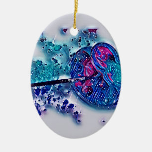 Abstract Paint Palette Ceramic Tree Decoration