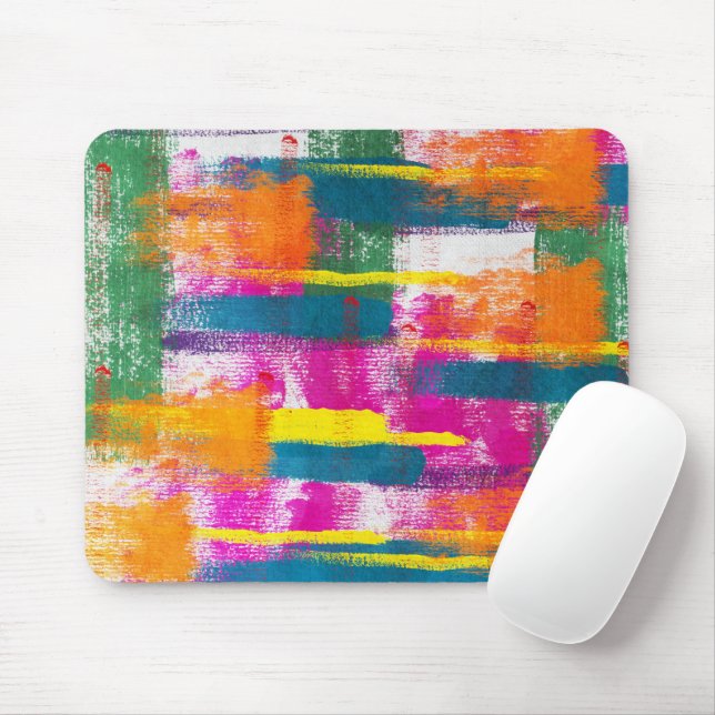 Abstract Paint Pattern Mouse Mat (With Mouse)