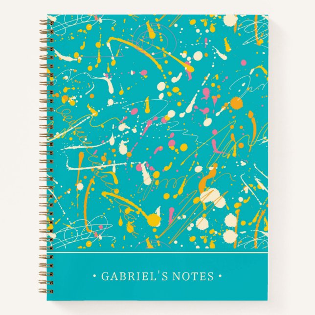 Abstract Paint Splash | Add Your Name Notebook (Front)