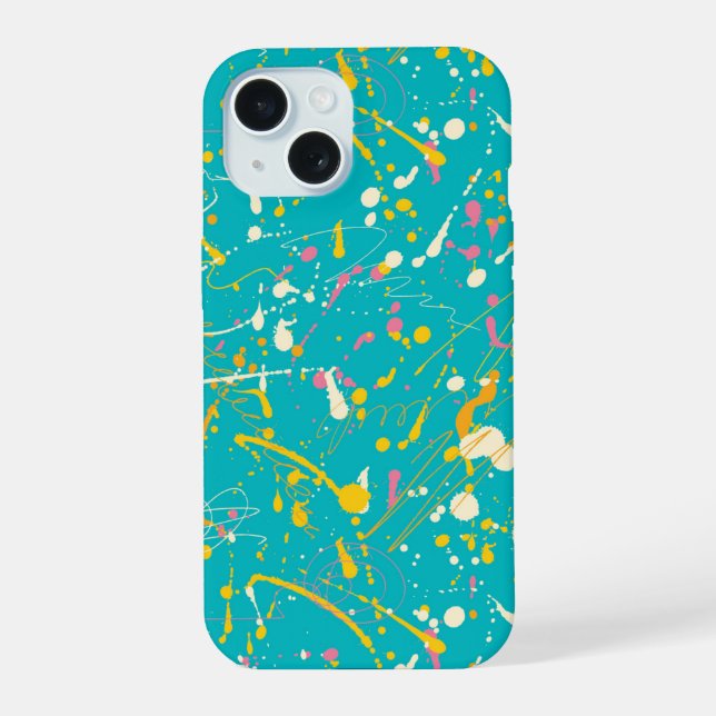 Abstract Paint Splash iPhone 15 Case (Back)