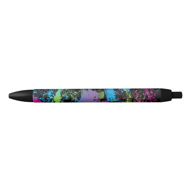 Abstract Paint Splatter Black Ink Pen (Front)