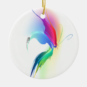 Abstract Paint Splatter Butterfly Ceramic Tree Decoration