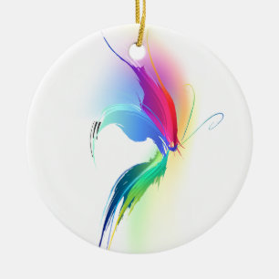 Abstract Paint Splatter Butterfly Ceramic Tree Decoration
