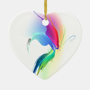 Abstract Paint Splatter Butterfly Ceramic Tree Decoration