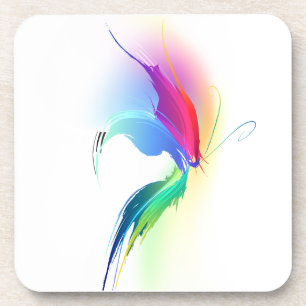 Abstract Paint Splatter Butterfly Coaster