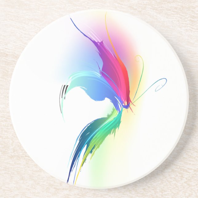 Abstract Paint Splatter Butterfly Coaster (Front)