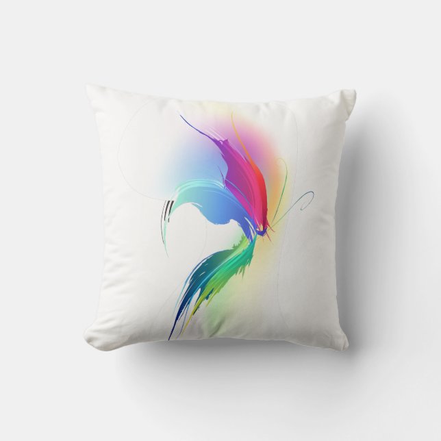 Abstract Paint Splatter Butterfly Cushion (Front)