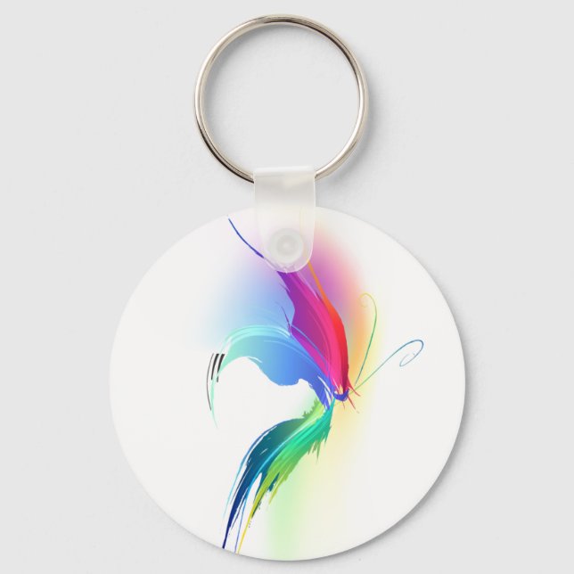 Abstract Paint Splatter Butterfly Key Ring (Front)