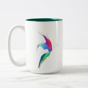 Abstract Paint Splatter Butterfly Two-Tone Coffee Mug