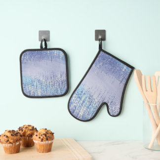 Abstract Paint Splatter Oven Mitt & Pot Holder Set