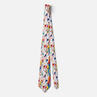 Abstract Paint Splatter Pattern Colourful Modern Tie