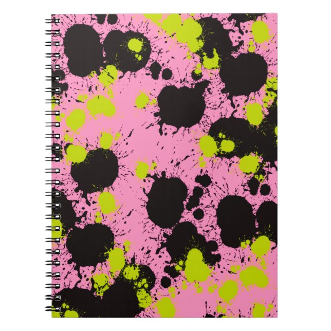 Abstract Paint Splatter Pattern Notebook (Front)