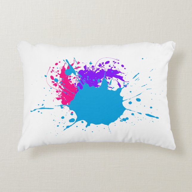 Abstract Paint Splatter Pillow (Front)