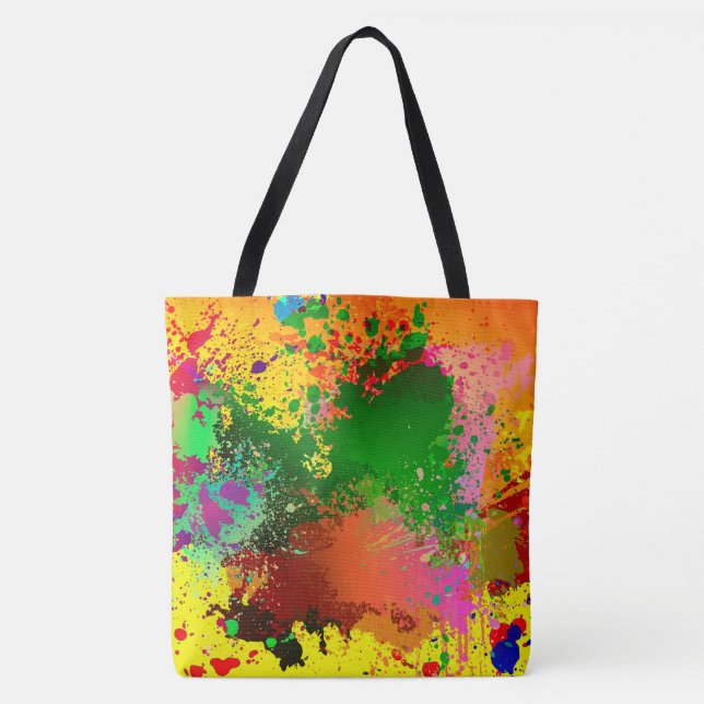 Abstract Paint Splatter Tote Bag (Front)