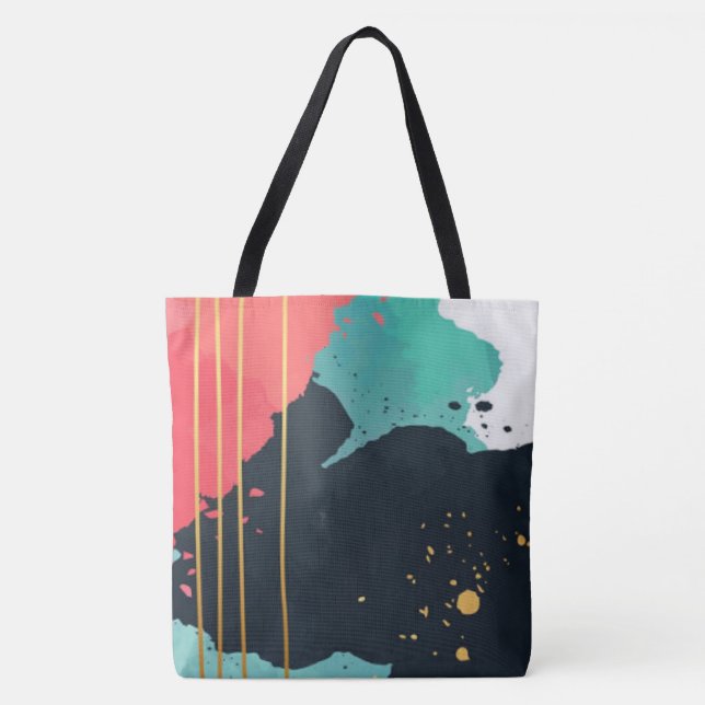Abstract Paint Splatter Tote Bag (Front)