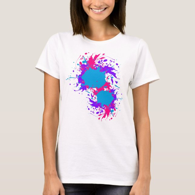 Abstract Paint Splatter Women's Basic T-Shirt (Front)