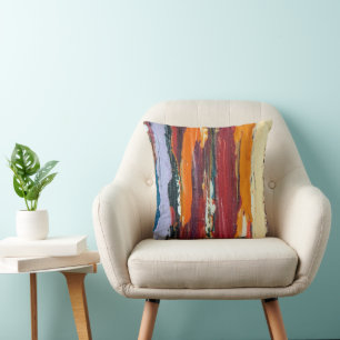 Abstract Paint Streaks Cushion