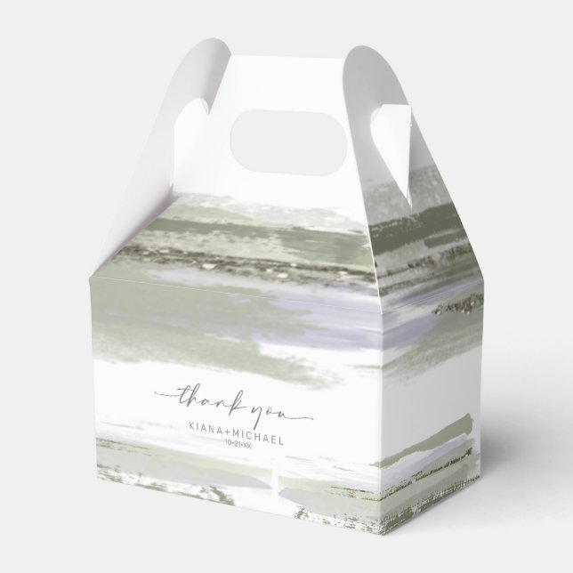 Abstract Paint Stroke Wedding Thanks V2 Olve ID886 Favour Box (Front Side)