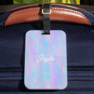 Abstract Paint Strokes Mermaid Colours Luggage Tag