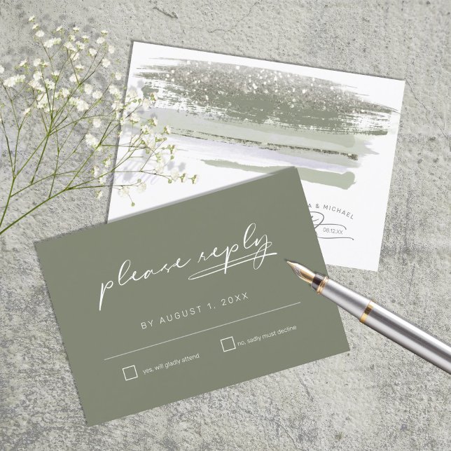 Abstract Paint Strokes Wedding RSVP ID886 (Creator Uploaded)