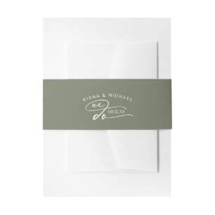Abstract Paint Strokes Wedding We Do D886 Invitation Belly Band