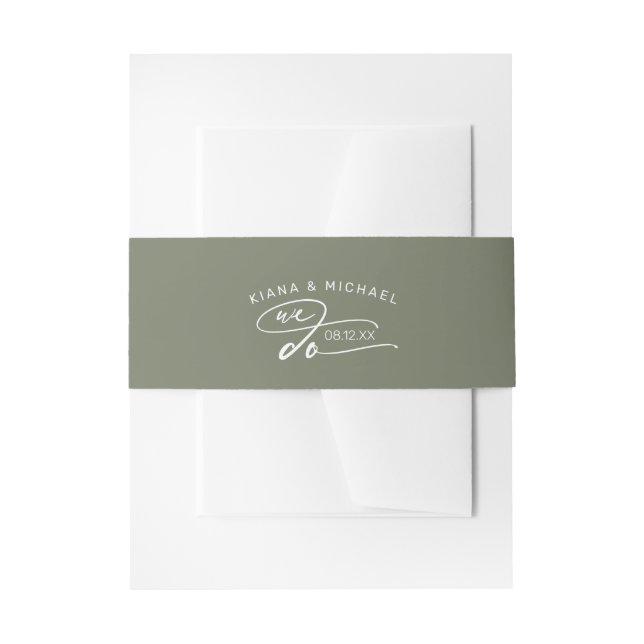 Abstract Paint Strokes Wedding We Do D886 Invitation Belly Band (Front Example)