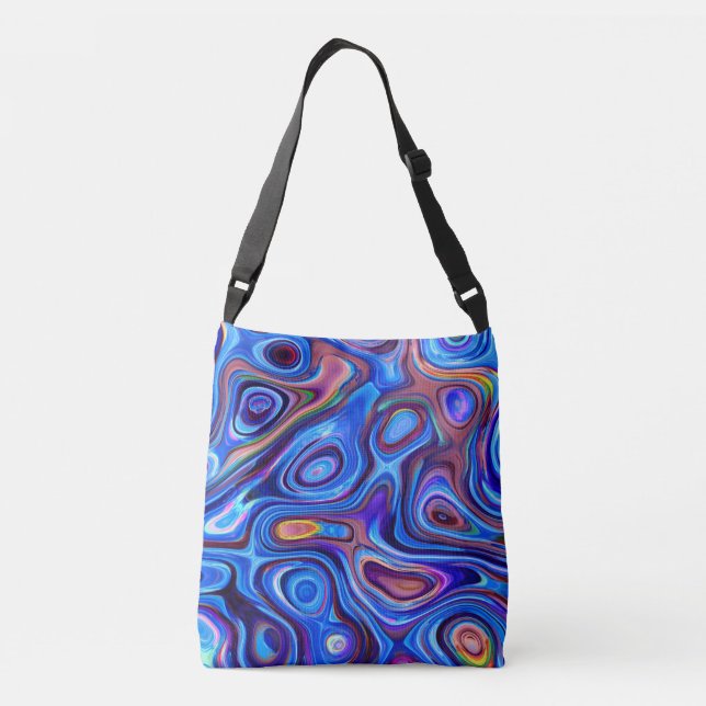 Abstract Paint Swirls Purple Pink Blue Orange   Crossbody Bag (Back)
