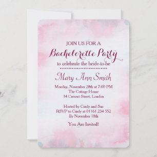 Abstract Paint with Water Colour Bachelor Party Invitation