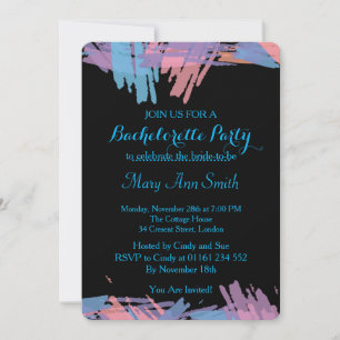 Abstract Paint with Water Colour Bachelor Party Invitation